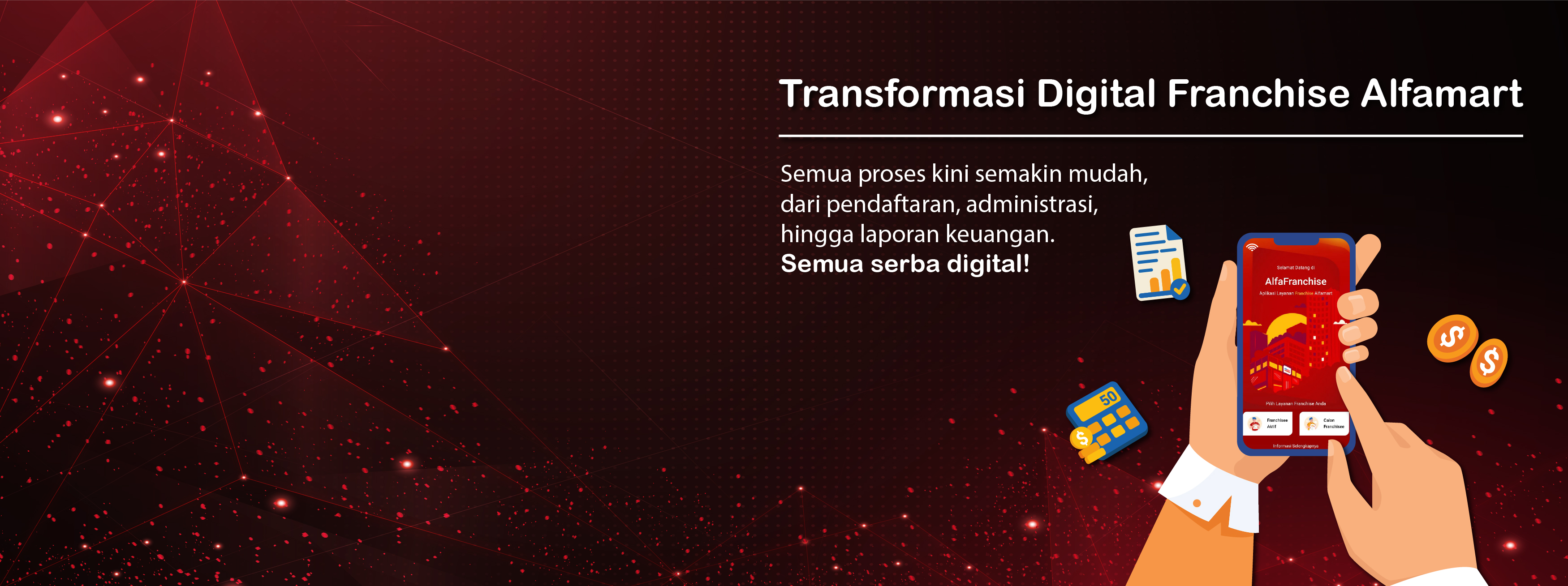 Banner Selamat datang di era baru Franchise Alfamart!